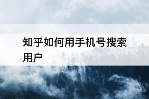 知乎如何用手机号搜索用户