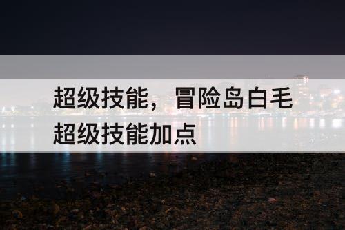 超级技能，冒险岛白毛超级技能加点