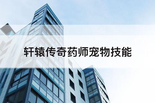 轩辕传奇药师宠物技能