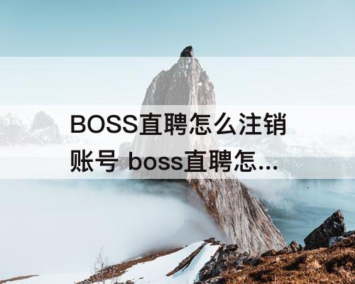 BOSS直聘怎么注销账号 boss直聘怎么注销账号之后还可以再一次申请吗