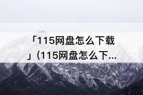 「115网盘怎么下载」(115网盘怎么下载不被删)