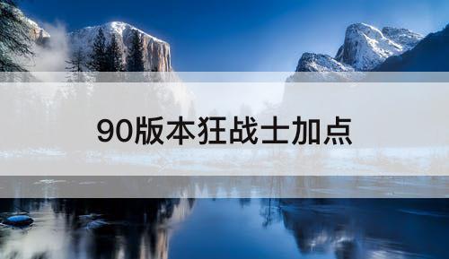 90版本狂战士加点