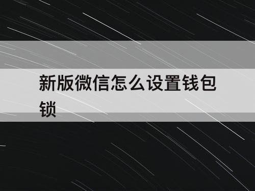 新版微信怎么设置钱包锁