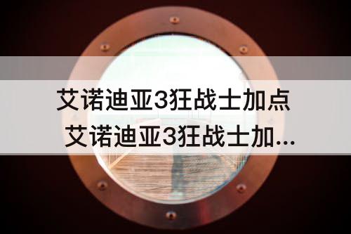 艾诺迪亚3狂战士加点 艾诺迪亚3狂战士加点搭配