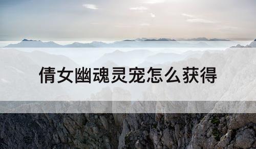 倩女幽魂灵宠怎么获得