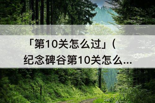 「第10关怎么过」(纪念碑谷第10关怎么过图解)