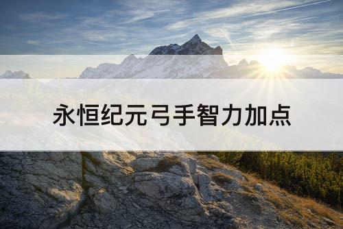 永恒纪元弓手智力加点