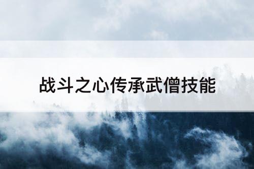 战斗之心传承武僧技能