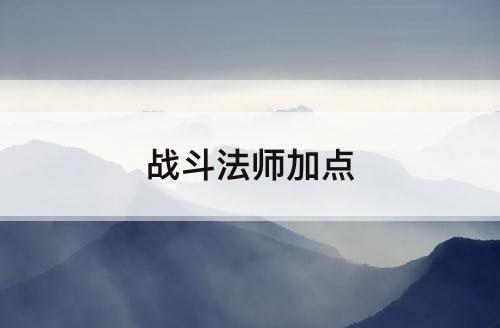 战斗法师加点