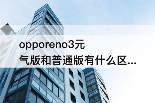 opporeno3元气版和普通版有什么区别