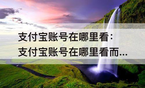 支付宝账号在哪里看：支付宝账号在哪里看而不是手机号