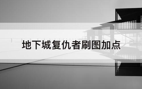 地下城复仇者刷图加点