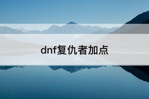 dnf复仇者加点