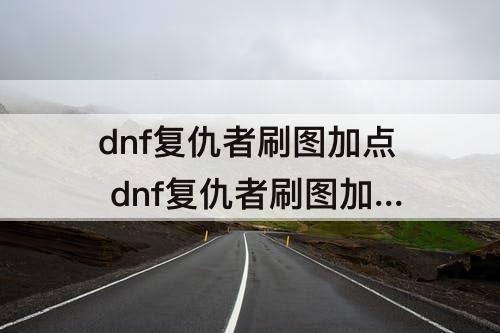 dnf复仇者刷图加点 dnf复仇者刷图加点85