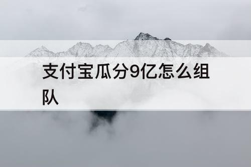 支付宝瓜分9亿怎么组队