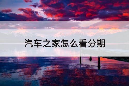 汽车之家怎么看分期