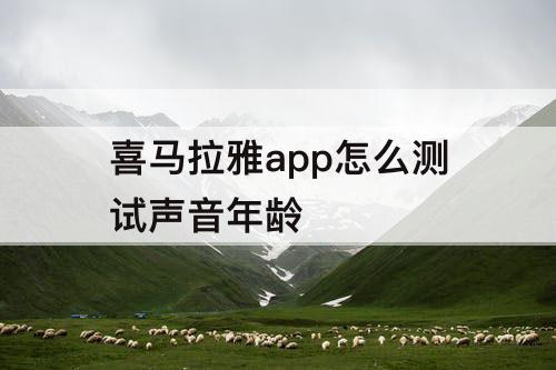 喜马拉雅app怎么测试声音年龄