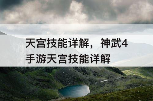 天宫技能详解，神武4手游天宫技能详解