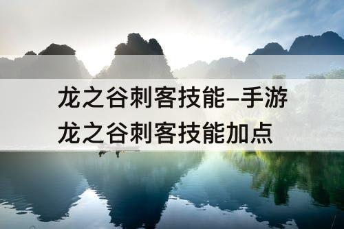 龙之谷刺客技能-手游龙之谷刺客技能加点