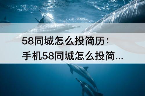 58同城怎么投简历：手机58同城怎么投简历