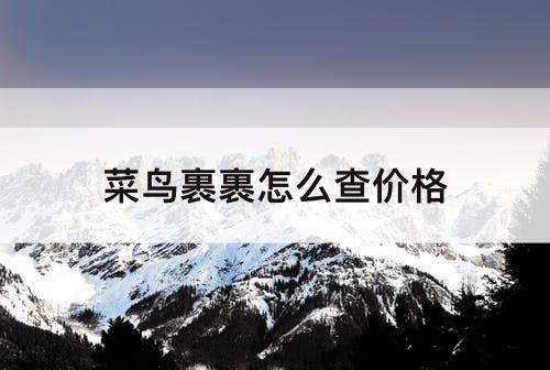 菜鸟裹裹怎么查价格