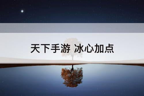 天下手游 冰心加点