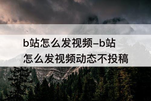 b站怎么发视频-b站怎么发视频动态不投稿