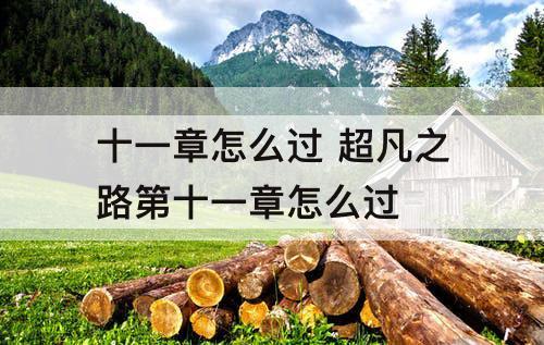 十一章怎么过 超凡之路第十一章怎么过