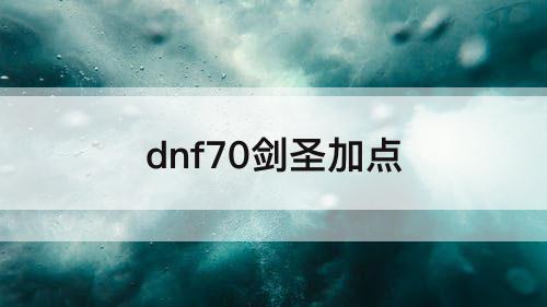 dnf70剑圣加点
