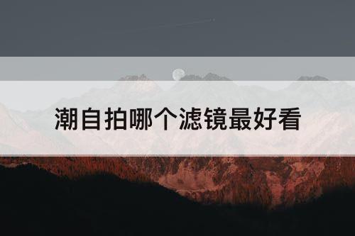 潮哪个滤镜最好看