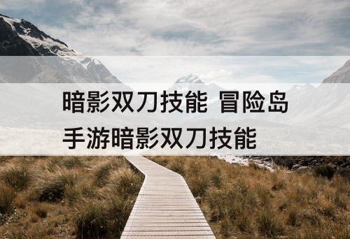 暗影双刀技能 冒险岛手游暗影双刀技能