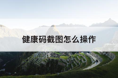 健康码截图怎么操作