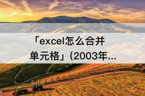 「excel怎么合并单元格」(2003年excel怎么合并单元格)