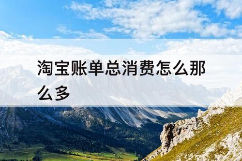 淘宝账单总消费怎么那么多