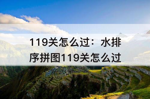 119关怎么过：水排序拼图119关怎么过
