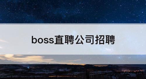 boss直聘公司招聘