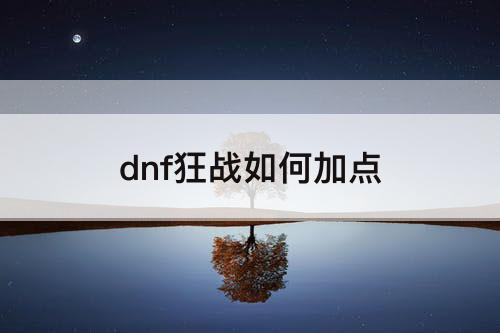 dnf狂战如何加点