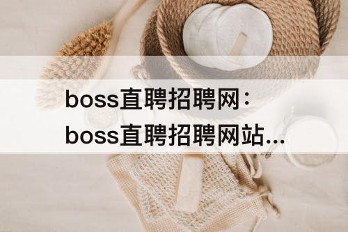 boss直聘招聘网：boss直聘招聘网站官网温洲