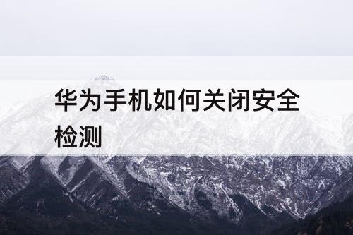 华为手机如何关闭安全检测