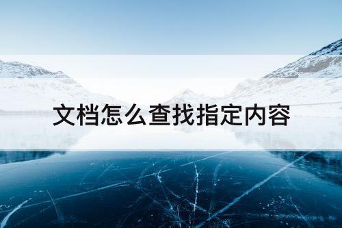 文档怎么查找指定内容