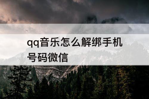 qq音乐怎么解绑手机号码微信