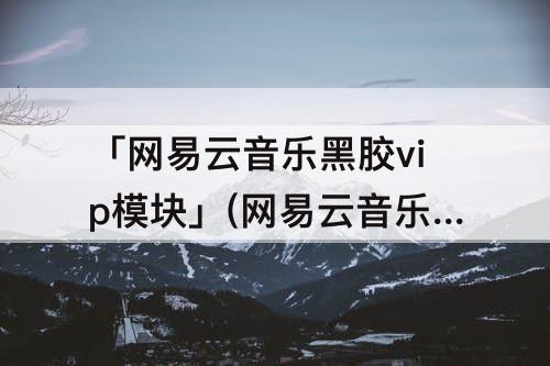 「网易云音乐黑胶vip模块」(网易云音乐黑胶vip模块下载)