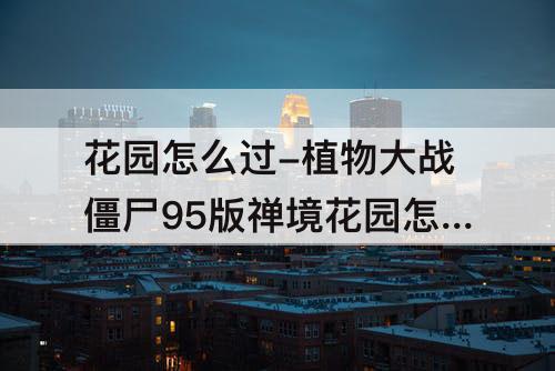 花园怎么过-植物大战僵尸95版禅境花园怎么过