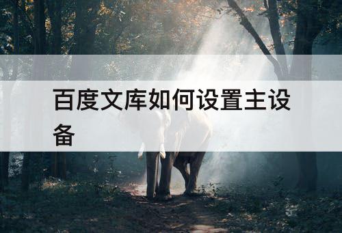 百度文库如何设置主设备