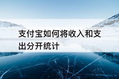支付宝如何将收入和支出分开统计