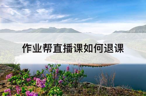 作业帮直播课如何退课
