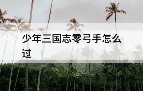 少年三国志零弓手怎么过