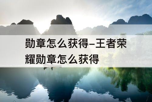 勋章怎么获得-王者荣耀勋章怎么获得