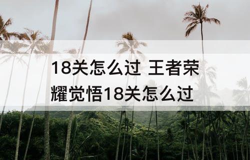 18关怎么过 王者荣耀觉悟18关怎么过