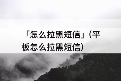 「怎么拉黑短信」(平板怎么拉黑短信)